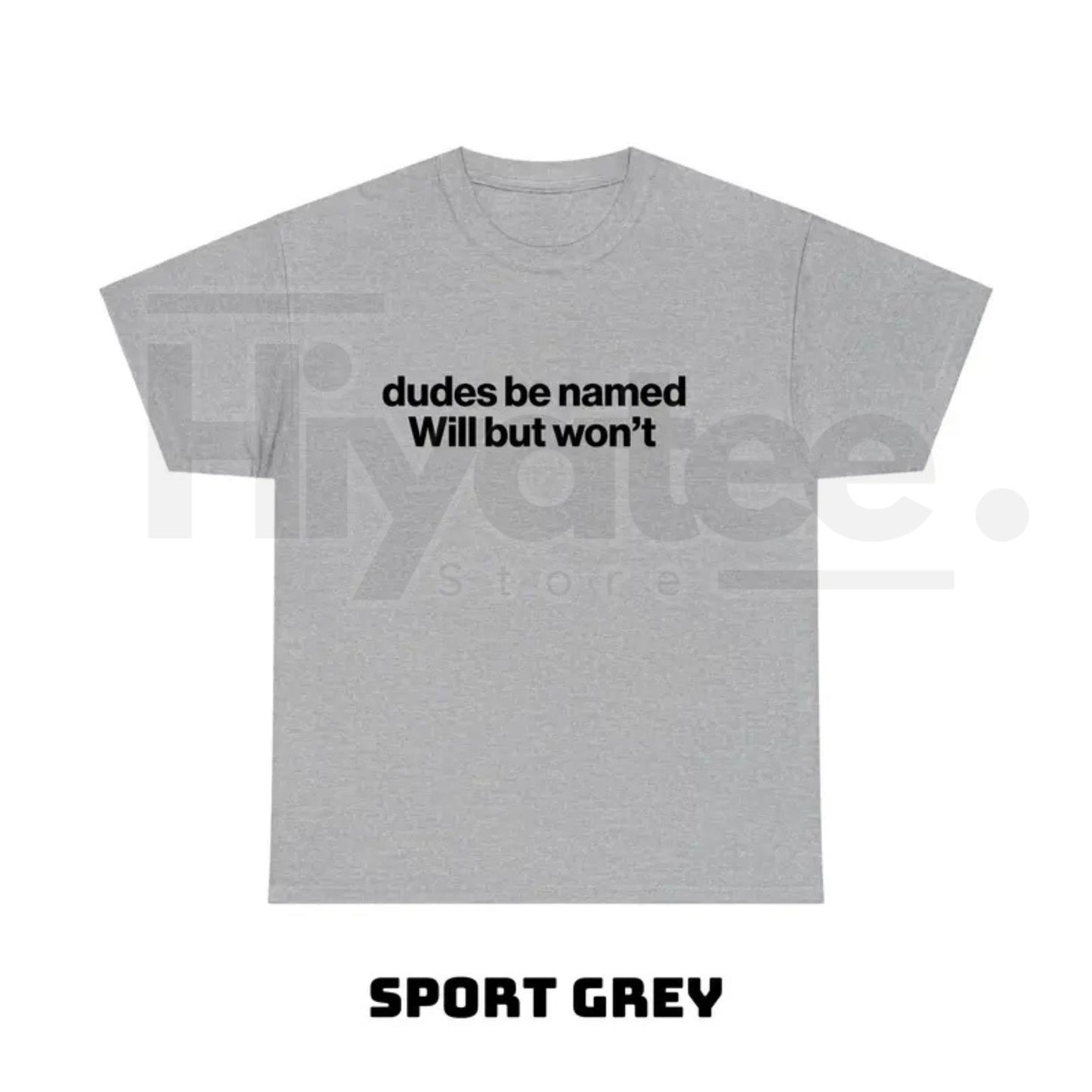 "Dudes Be Named Will But Won't" – Funny Ironic Sarcastic Graphic Top