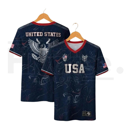 2026 USA Soccer Jersey – Patriotic V-Neck Performance Shirt for Fans