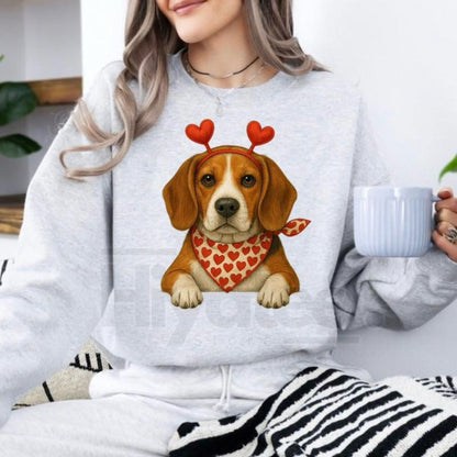 Valentines Dog Sweatshirt: Cute Custom Pet Lover Pullover, Heart Pattern Puppy Hoodie