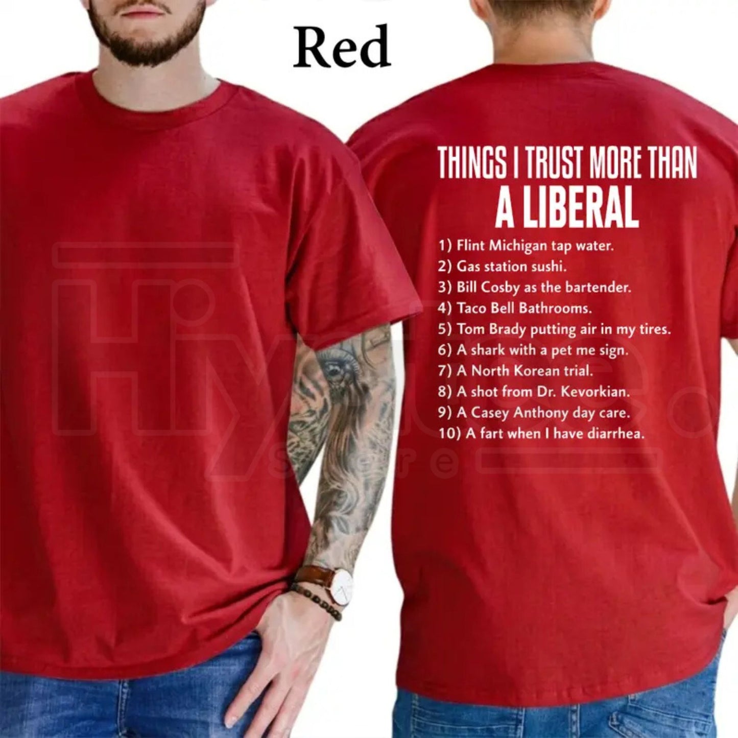 Things I Trust More Than A Liberal T-Shirt – Funny Conservative Patriot Men’s Tee, Sarcastic Political Graphics Shirt
