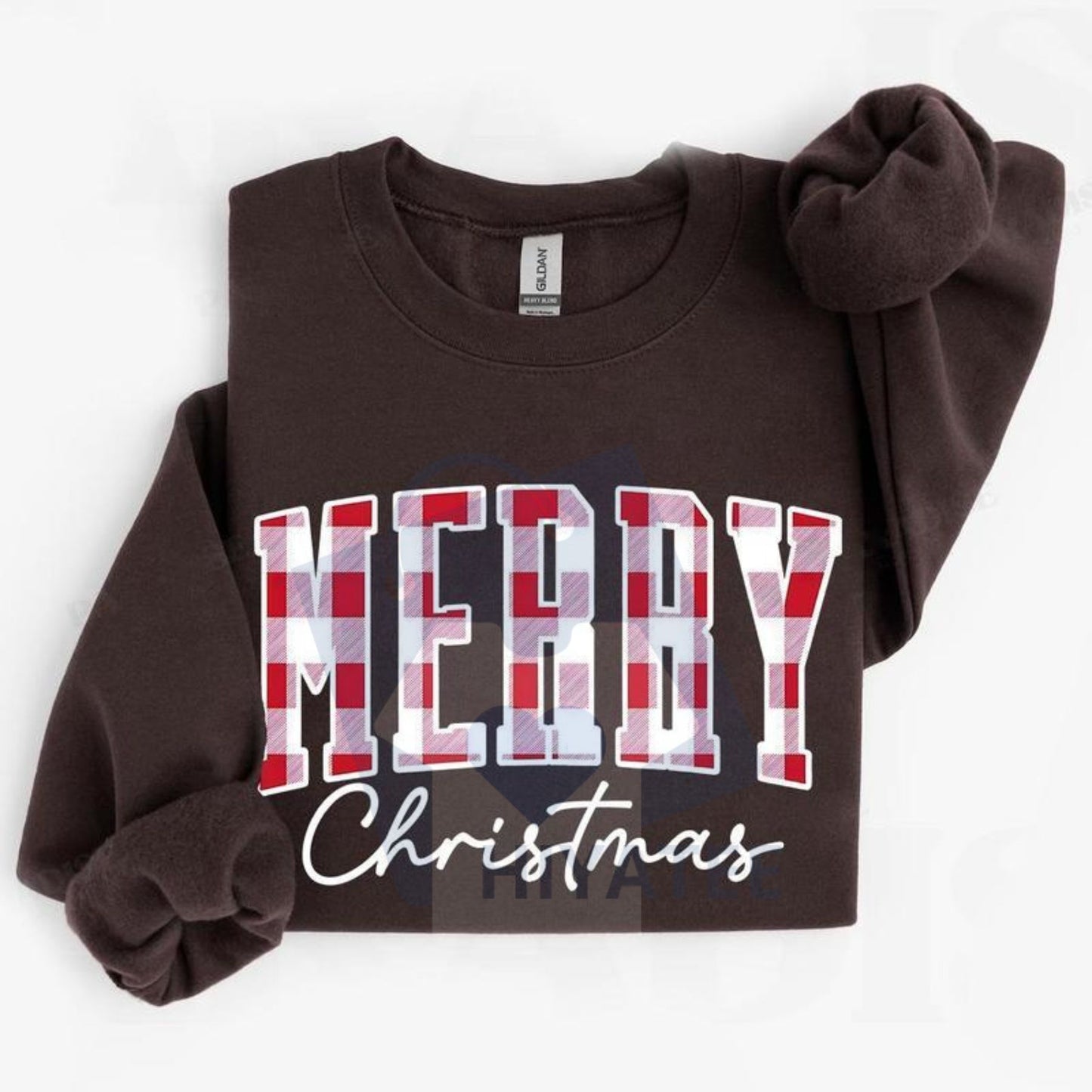 Merry Christmas Sweatshirt: Buffalo Plaid Sweater, Christmas Family Crewneck, Woman Xmas Shirt, Cute Winter Holiday Gift Idea