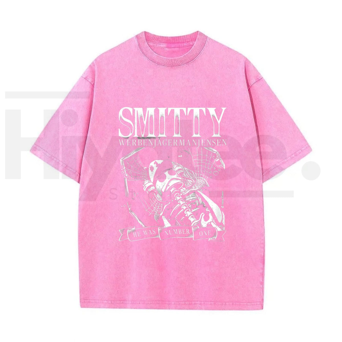 Grunge Bone Art Number One Graphic T-Shirt – Vintage Washed Y2K Streetwear Tee for Men & Women