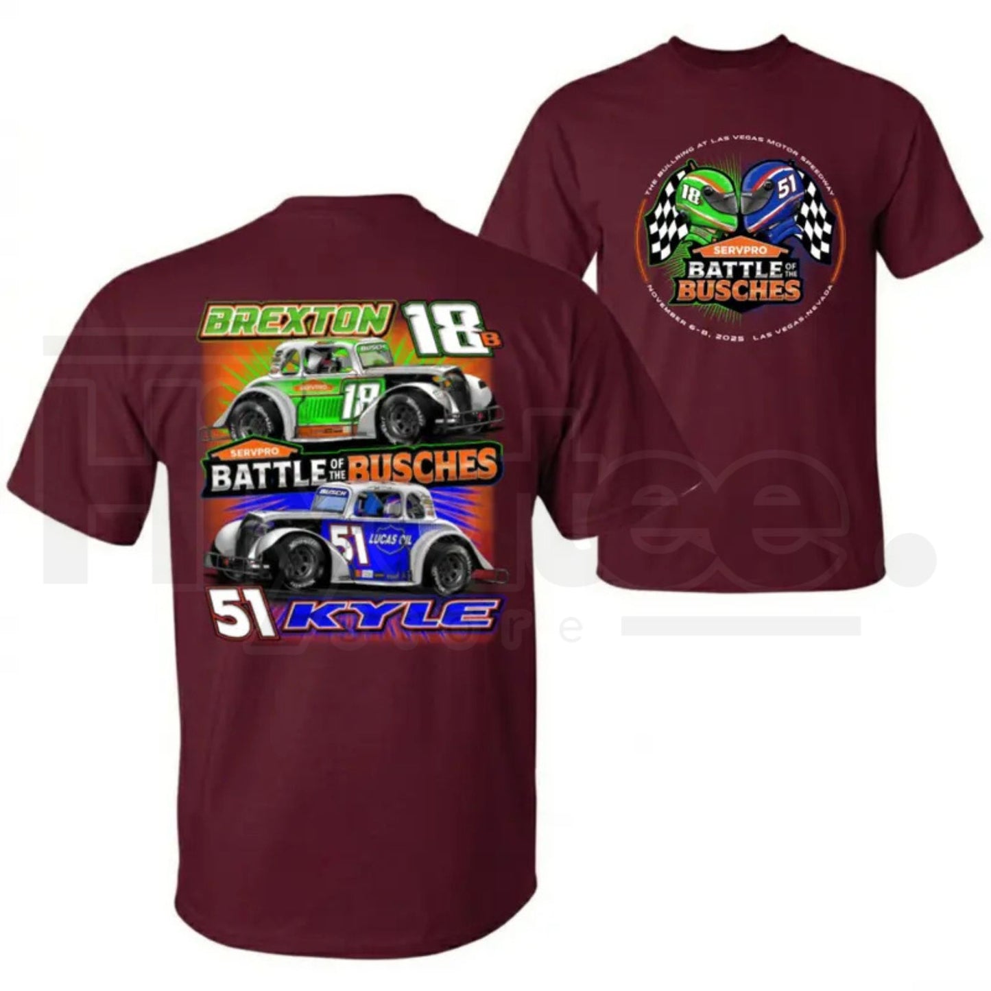 Battle Of The Busches Racing T-Shirt – Vintage Kyle & Brexton Busch NASCAR Style Tee
