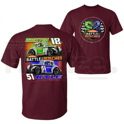 Battle Of The Busches Racing T-Shirt – Vintage Kyle & Brexton Busch NASCAR Style Tee