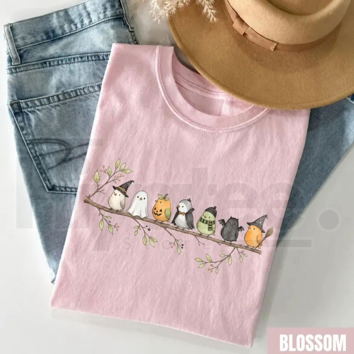 Comfort Colors Halloween Birds on a Branch Spooky Tee