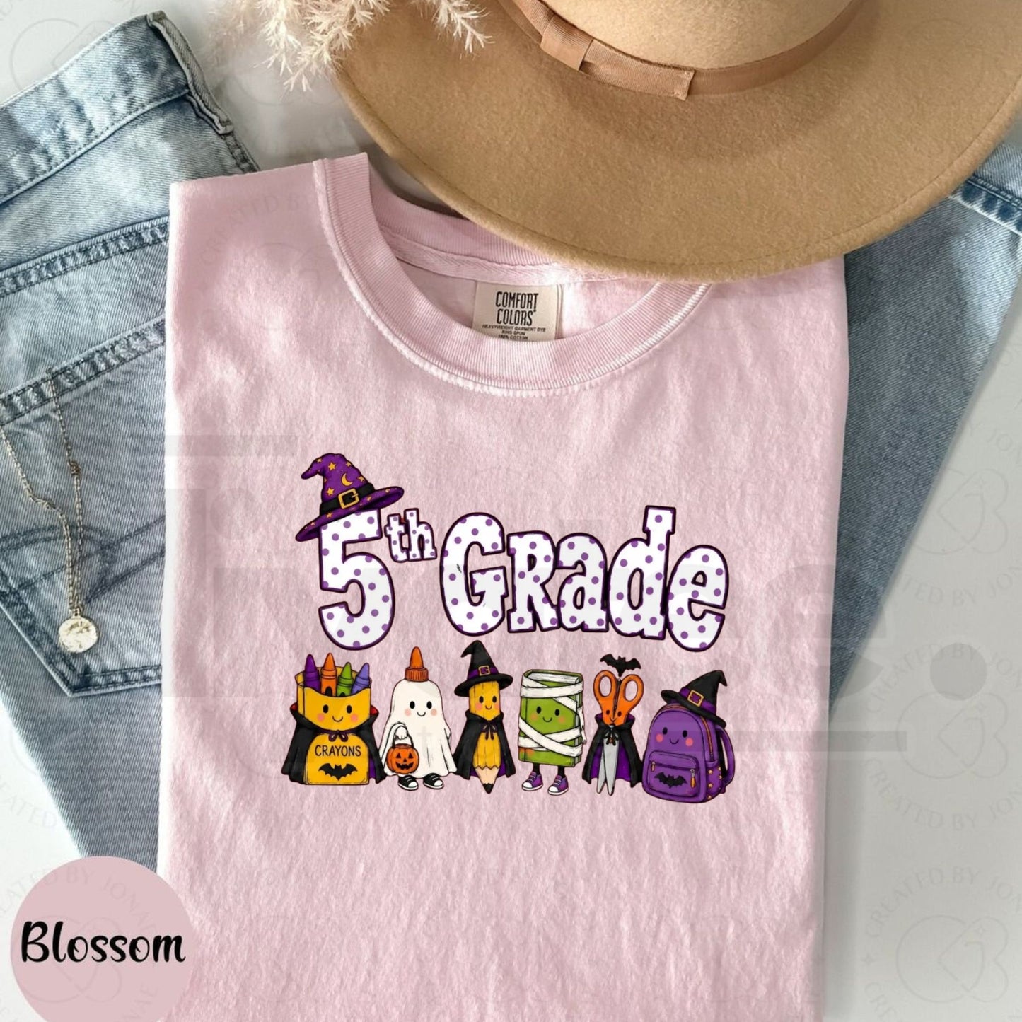 Comfort Colors All Grade Halloween Teacher Shirt Spooky Pencil Classroom Tee