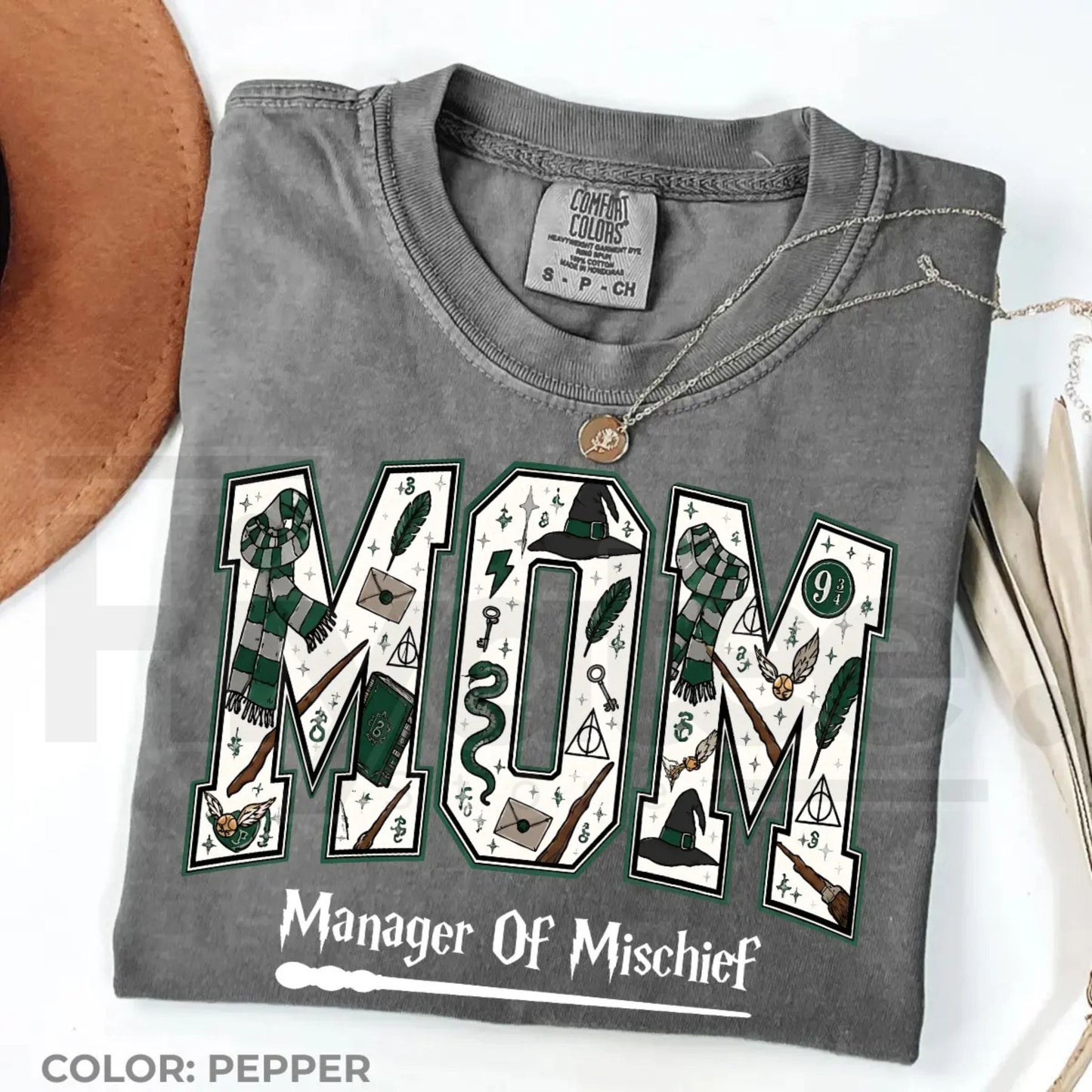 Comfort Colors Mom Manager of Mischief Shirt Magical Wizard Tee