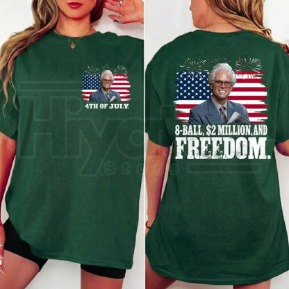 Baby Billy 4th of July 8-Ball Tee – Funny Independence Day Fireworks Graphic Shirt, Patriotic Summer USA Flag T-Shirt for Men & Women