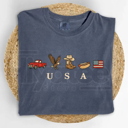 Comfort Colors® ChicCotton USA Icons Shirt – American Flag Western Graphic Tee