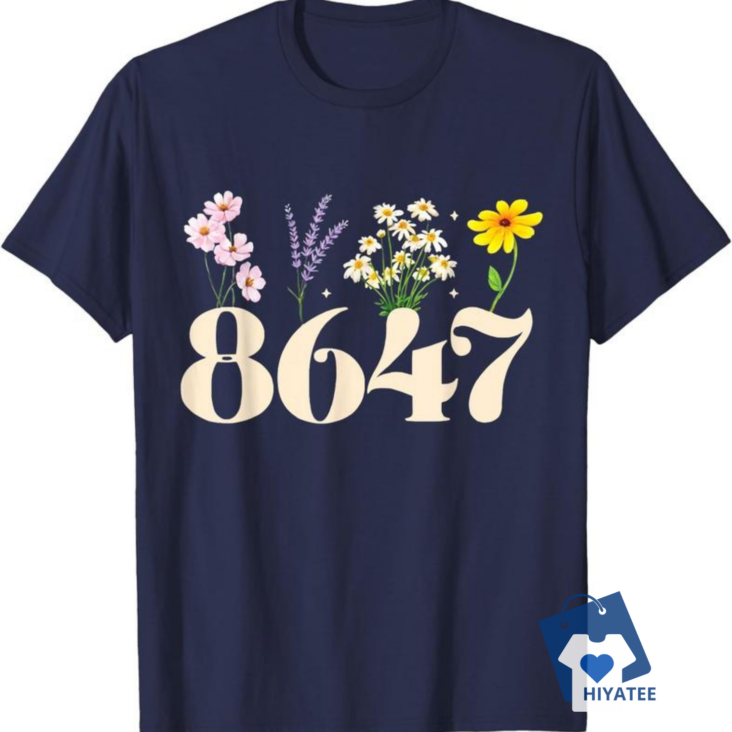 Vintage 86 47 Anti-Trump Flower President T-Shirt – Retro Political Statement Tee