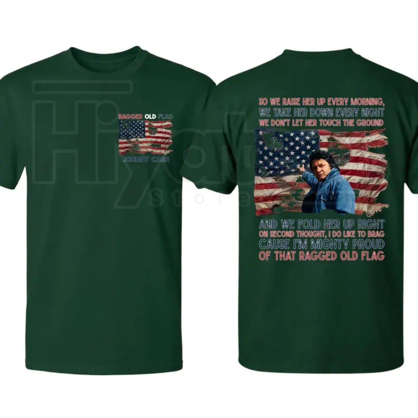 "Ragged Old Flag" – Johnny Cash Legend of Country Music Patriotic Top