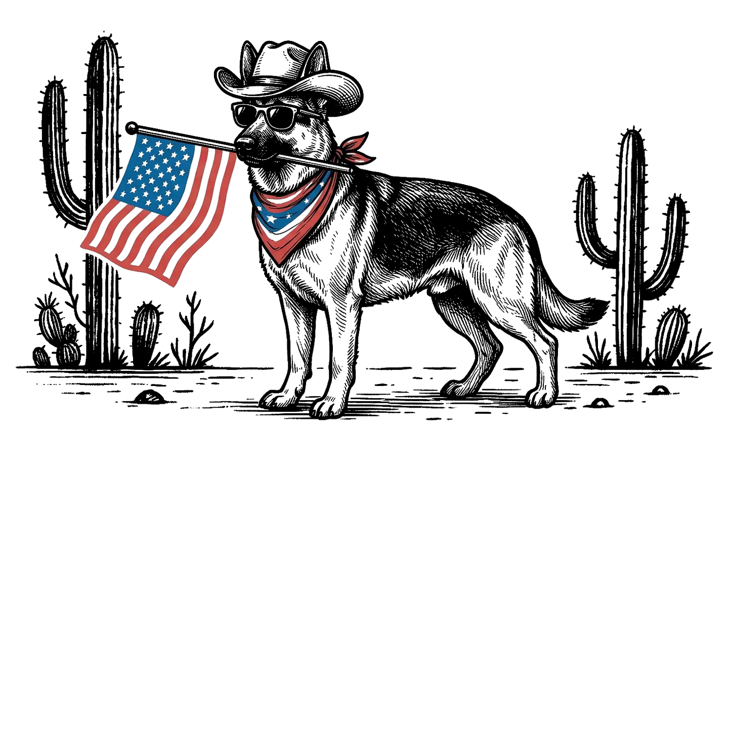 Comfort Colors® Patriotic Western Cowboy Dog Shirt – 4th of July USA Flag Dog Lover Tee