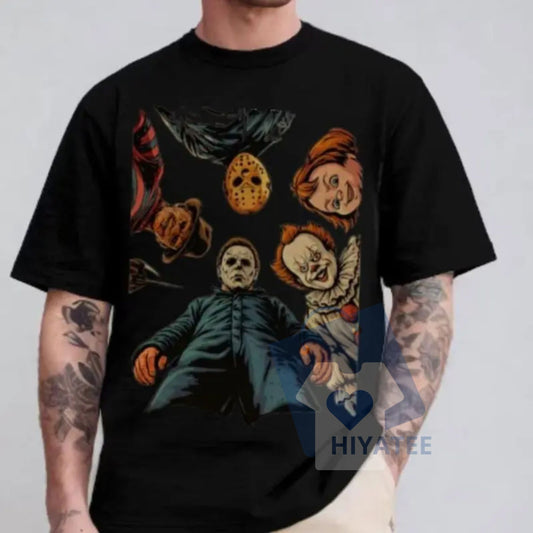 90s Halloween Movie T-Shirt – Vintage Horror Character Graphic Tee, Retro Spooky Shirt - Hiyatee