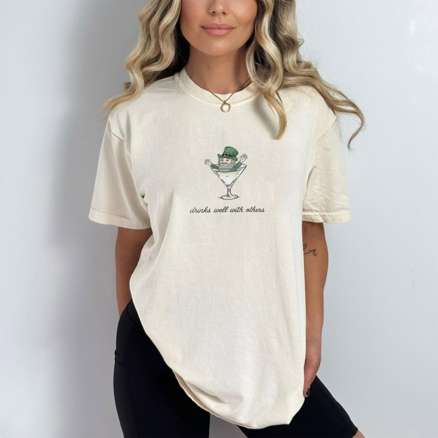 St. Patrick's Day Tee for Women – Leprechaun Martini Cocktail, Funny St. Patty’s Day Shirt