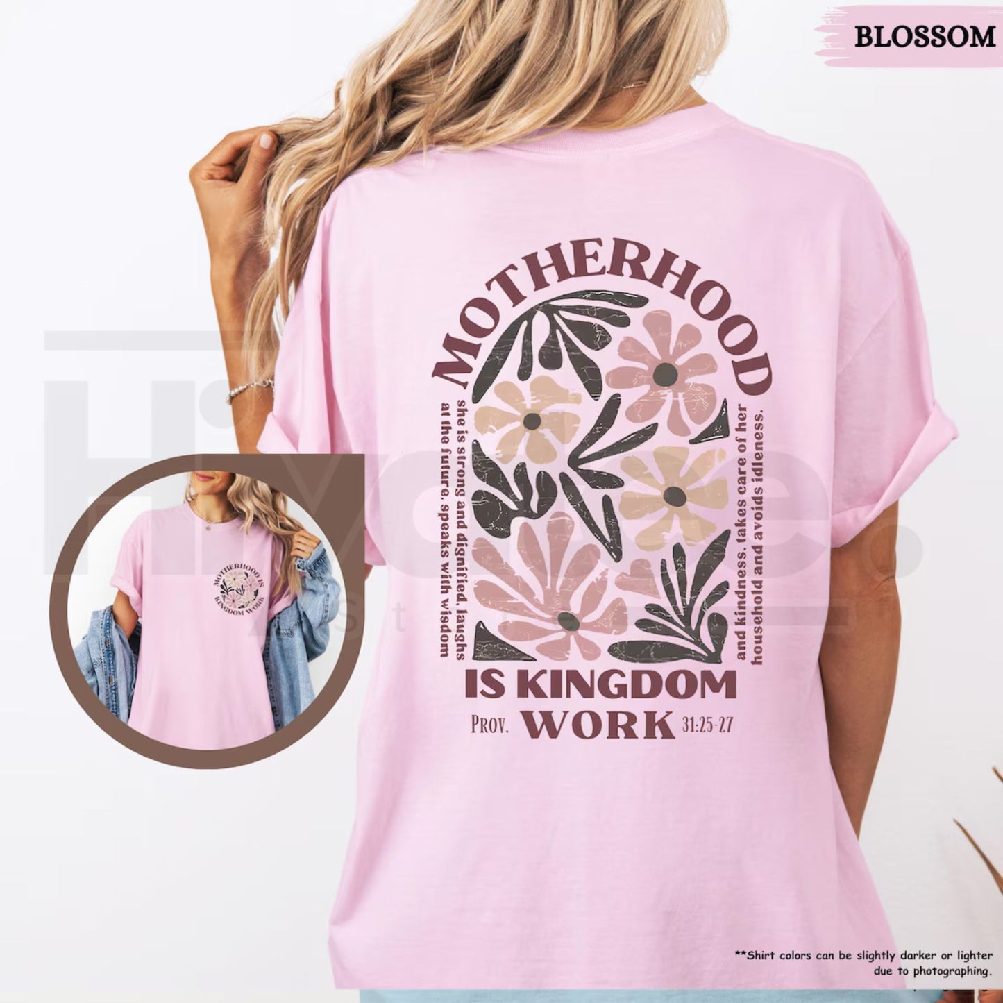 Comfort Colors® Motherhood Is Kingdom Work Shirt – Christian Mom Bible Verse Gift