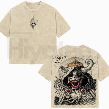 The Lich Adventure Time Double Printed Vintage T-Shirt – Dark Fantasy Graphic Oversized Tee