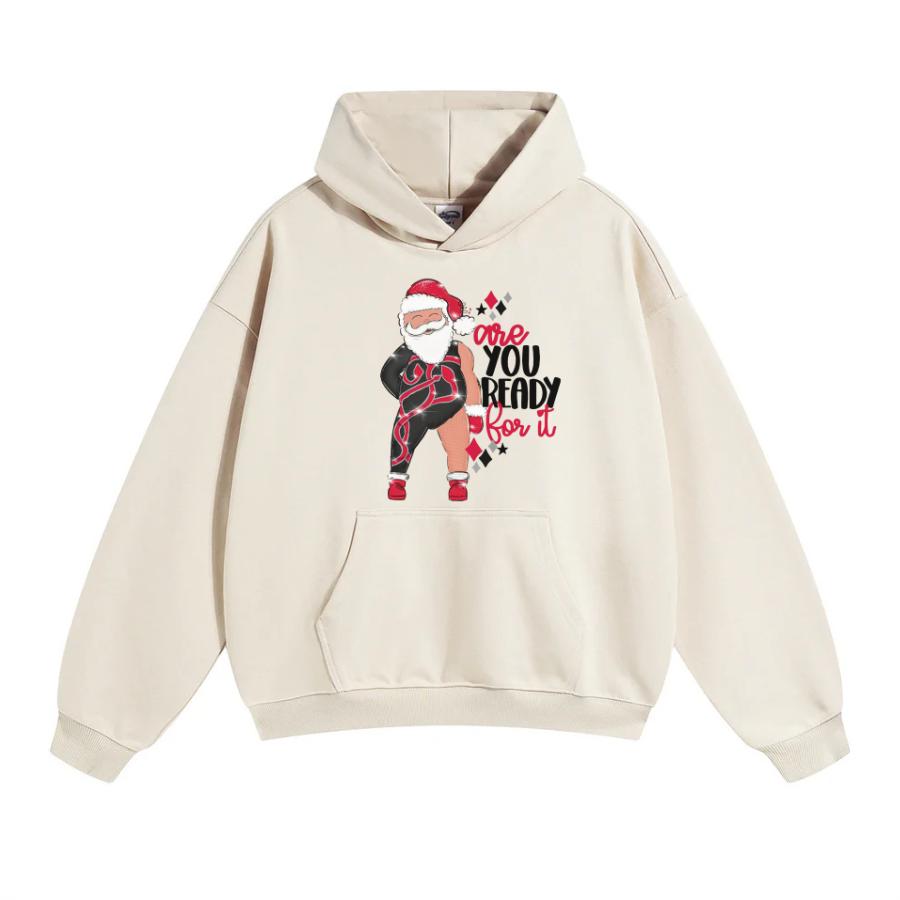 Santa, Are You Ready for Christmas? Hoodie – Festive Holiday Apparel for Men and Women - Hiyatee