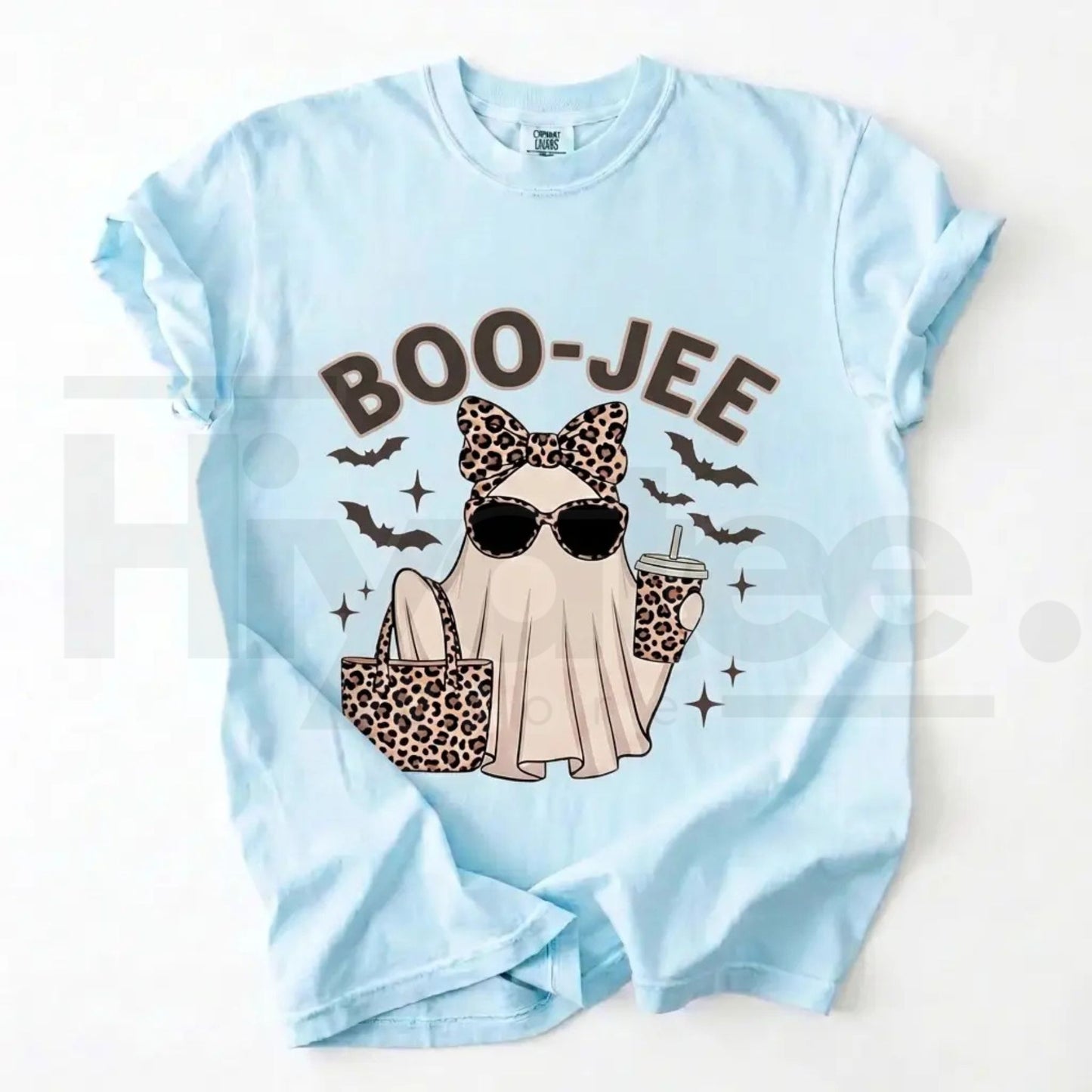 Comfort Colors Boo-Jee Ghost Shirt Leopard Print Coffee Tee