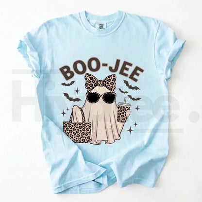 Comfort Colors Boo-Jee Ghost Shirt Leopard Print Coffee Tee