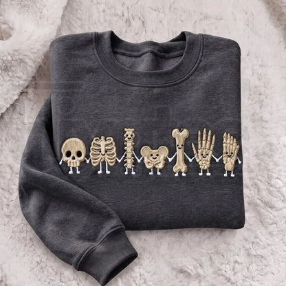 Radiology Tech Skeleton Embroidered Sweatshirt – Cute X-Ray Tech Crewneck & Rad Tech Gift