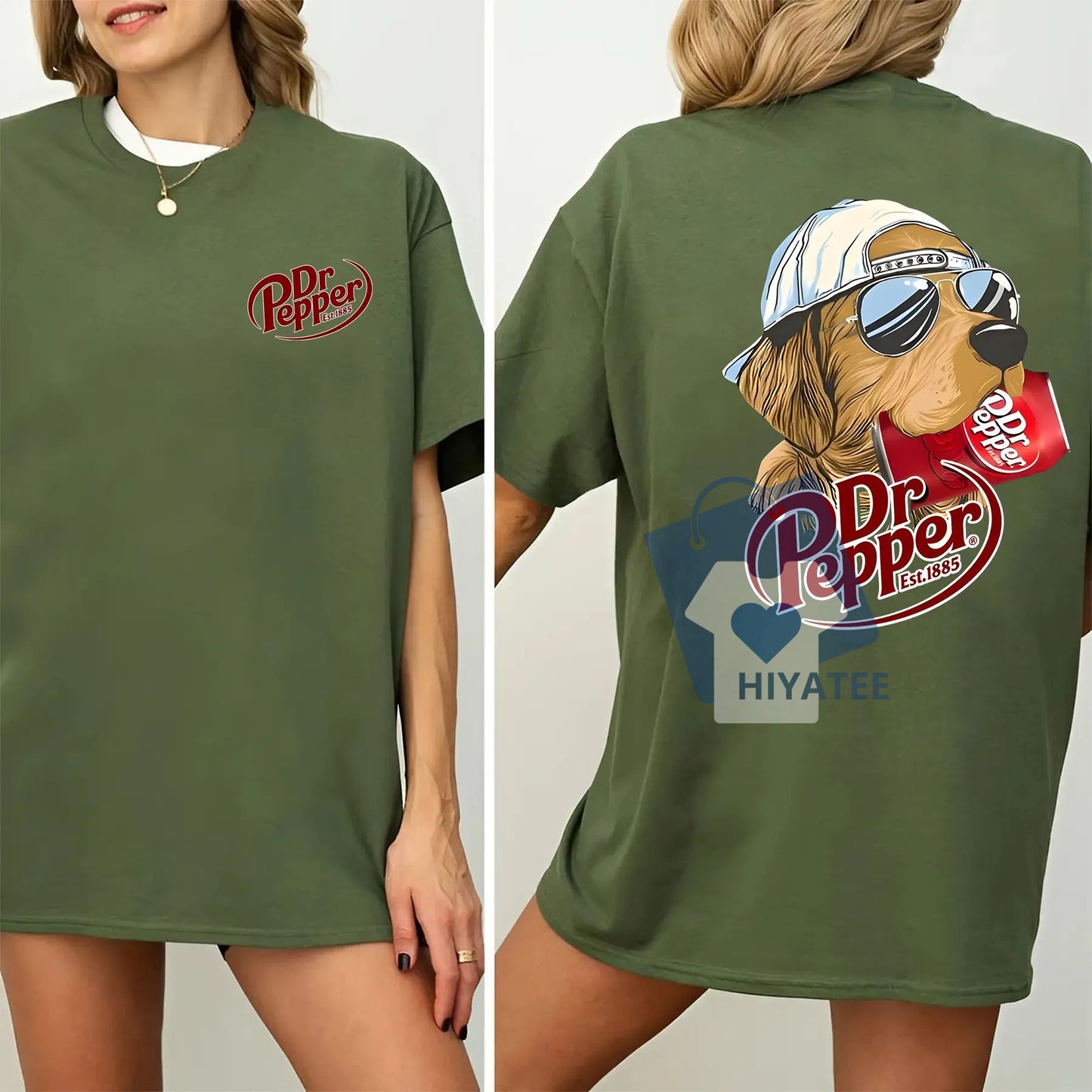 Dr Pepper Golden Dog – Vintage 2-Sided Soda Graphic T-Shirt