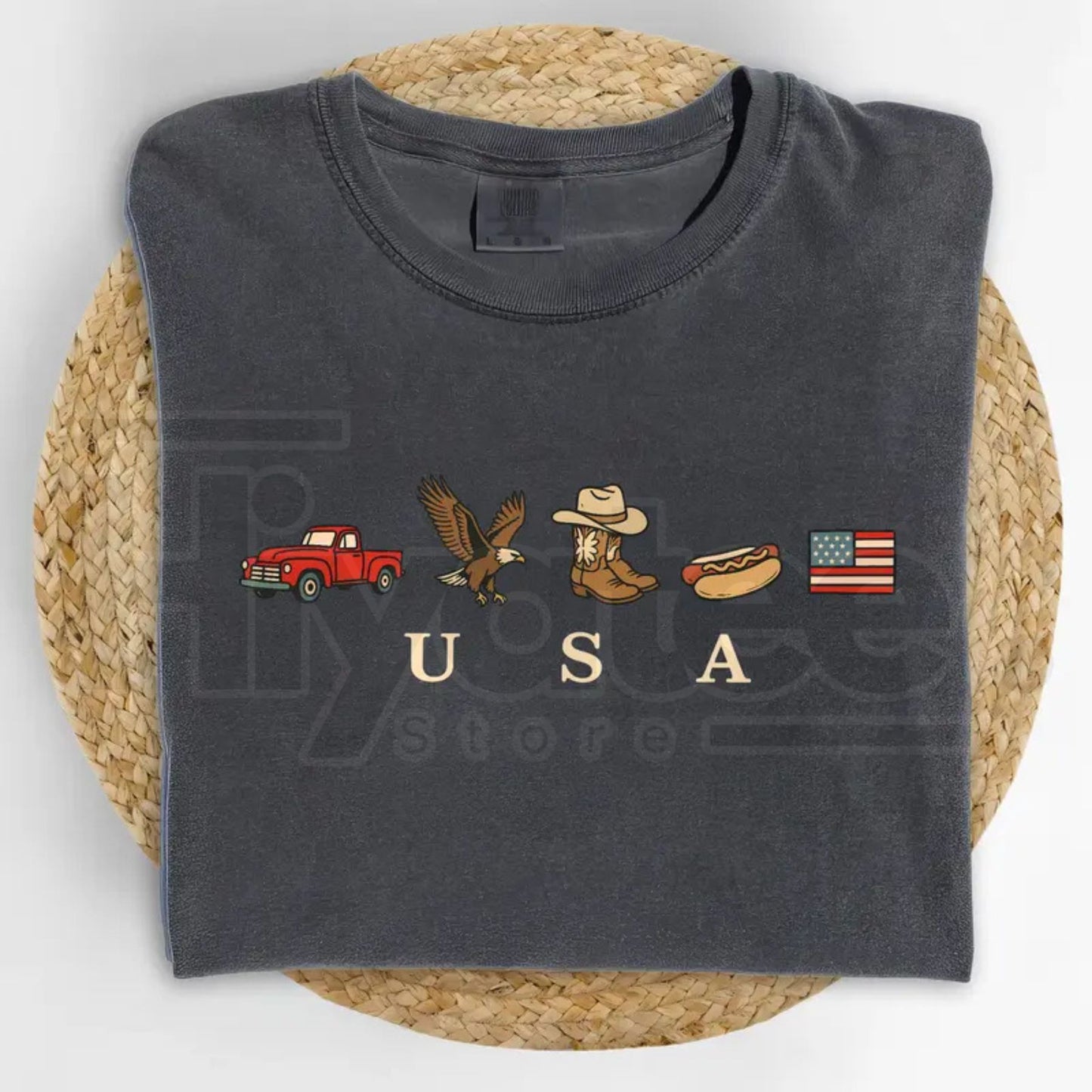 Comfort Colors® ChicCotton USA Icons Shirt – American Flag Western Graphic Tee