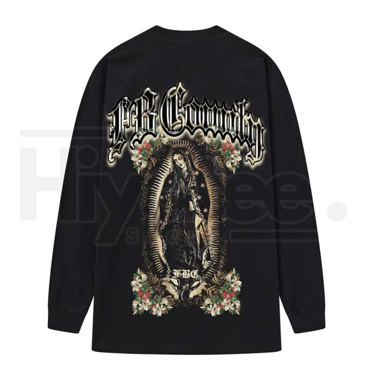 FB County Graphic Long Sleeve T-Shirt – Classic Streetwear Style, Heavyweight Long Sleeve Tee