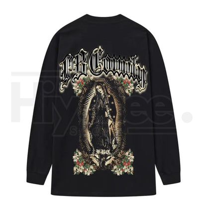 FB County Graphic Long Sleeve T-Shirt – Classic Streetwear Style, Heavyweight Long Sleeve Tee