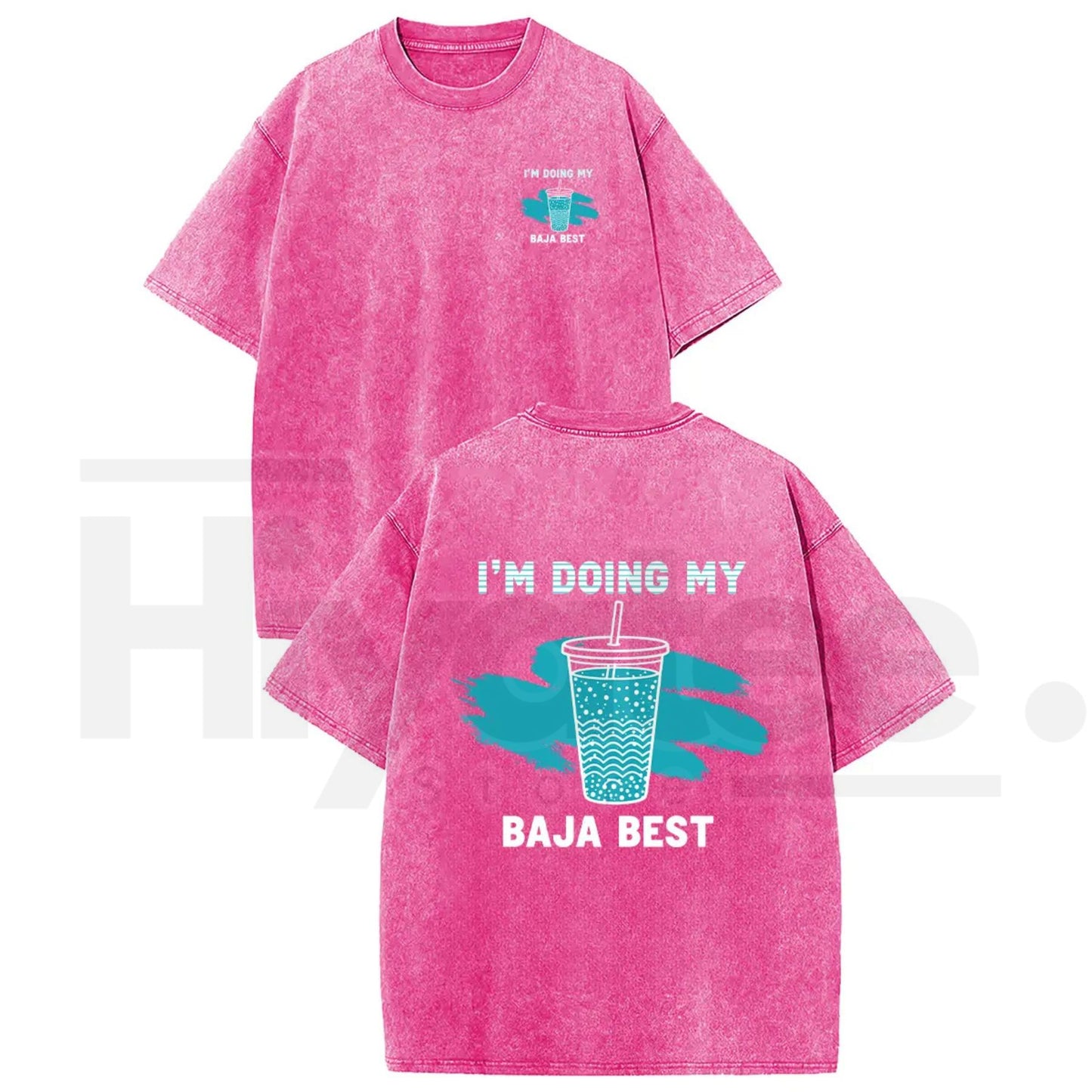 Holafish "Doing My Best" Drink T-Shirt – Premium Washed Vintage Casual Tee