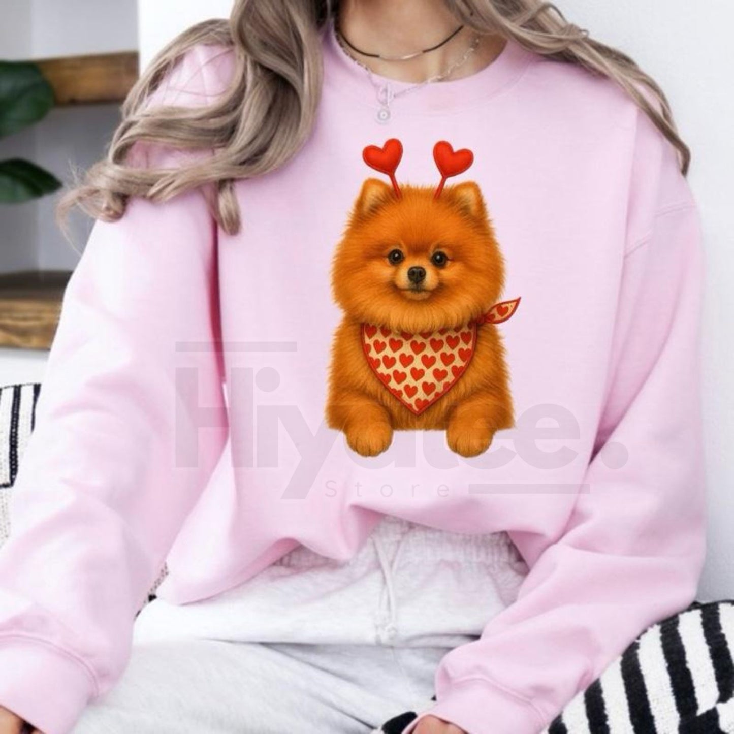 Valentines Dog Sweatshirt: Cute Custom Pet Lover Pullover, Heart Pattern Puppy Hoodie