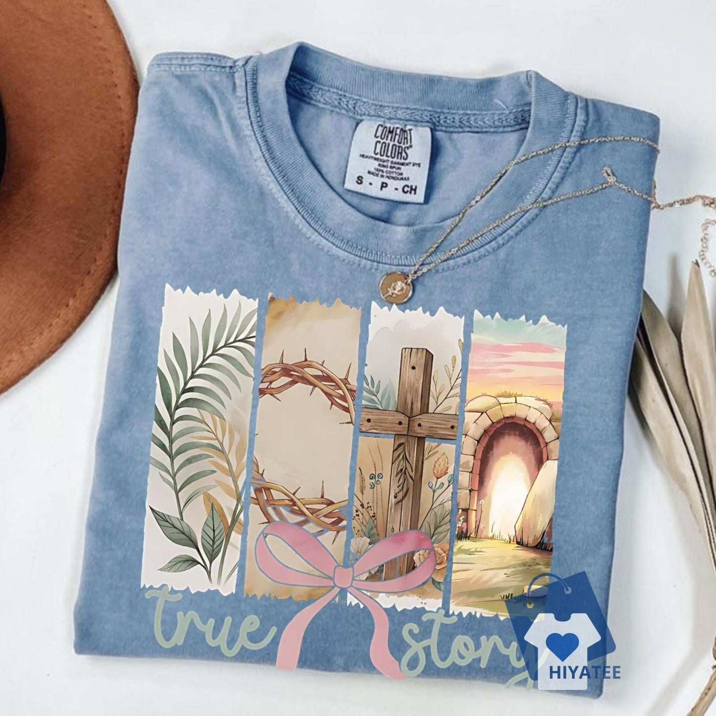 Comfort Colors "True Story He Is Risen" Shirt – Retro Christian Easter Tee