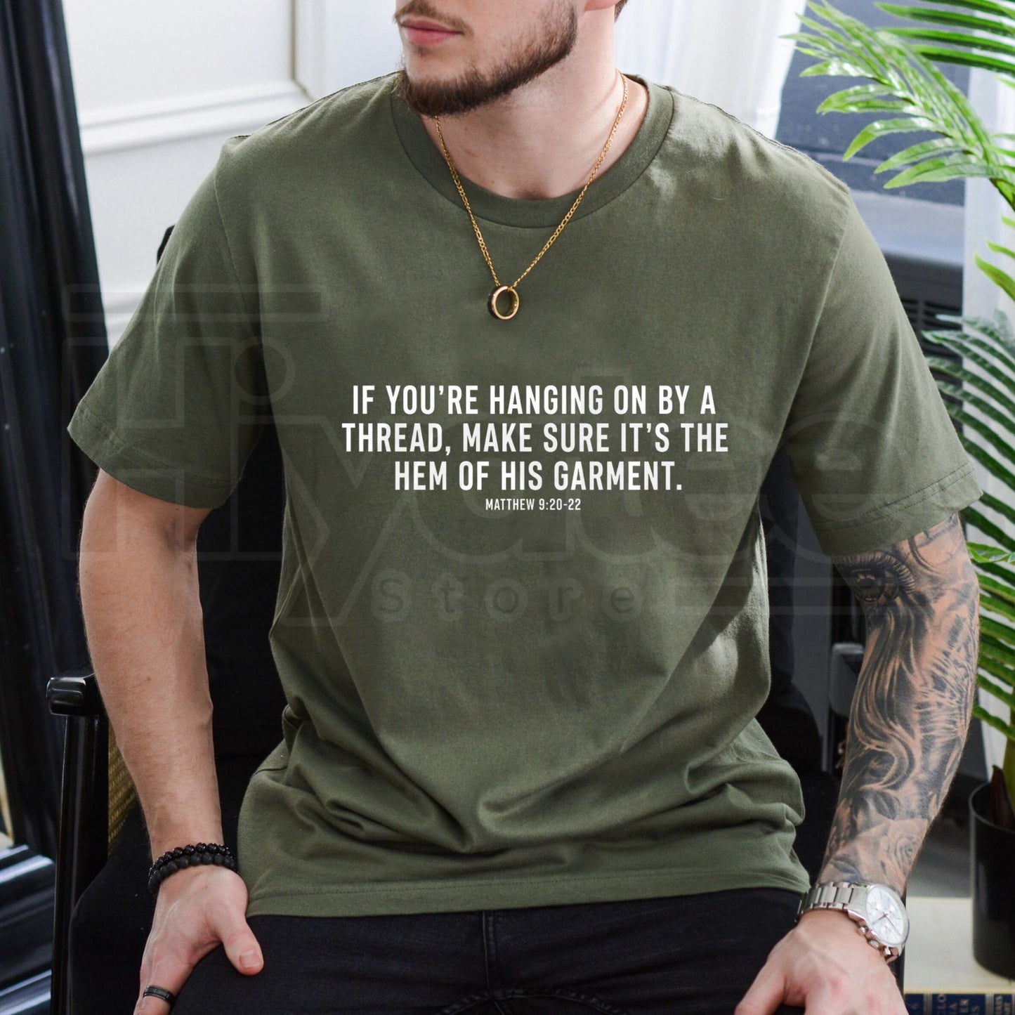 Hem Of His Garment T-Shirt – Matthew 9 Christian Faith Scripture Graphic Tee