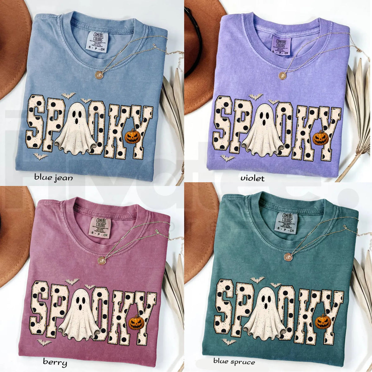 Comfort Colors Retro Spooky Halloween Ghost Preppy Tee