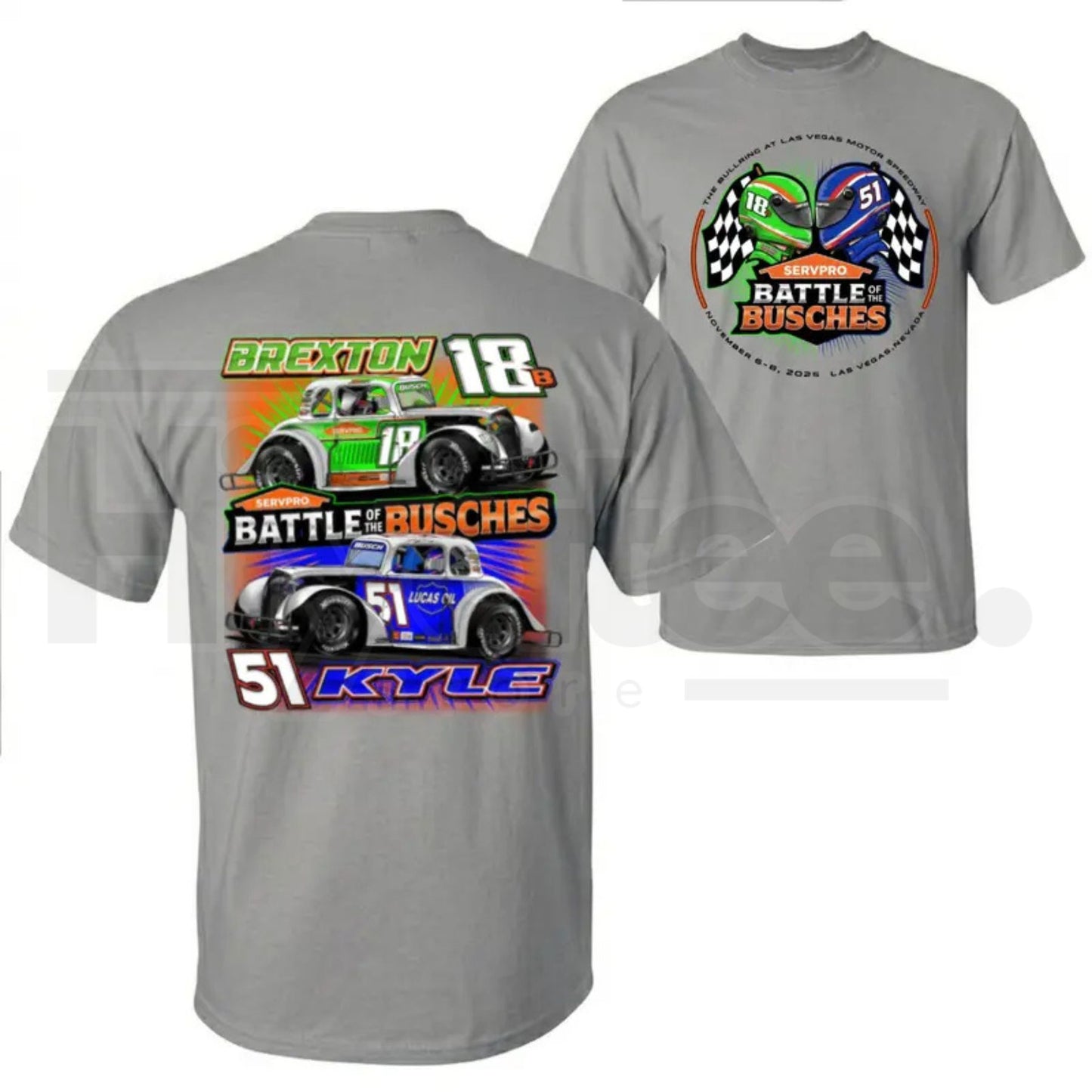 Battle Of The Busches Racing T-Shirt – Vintage Kyle & Brexton Busch NASCAR Style Tee