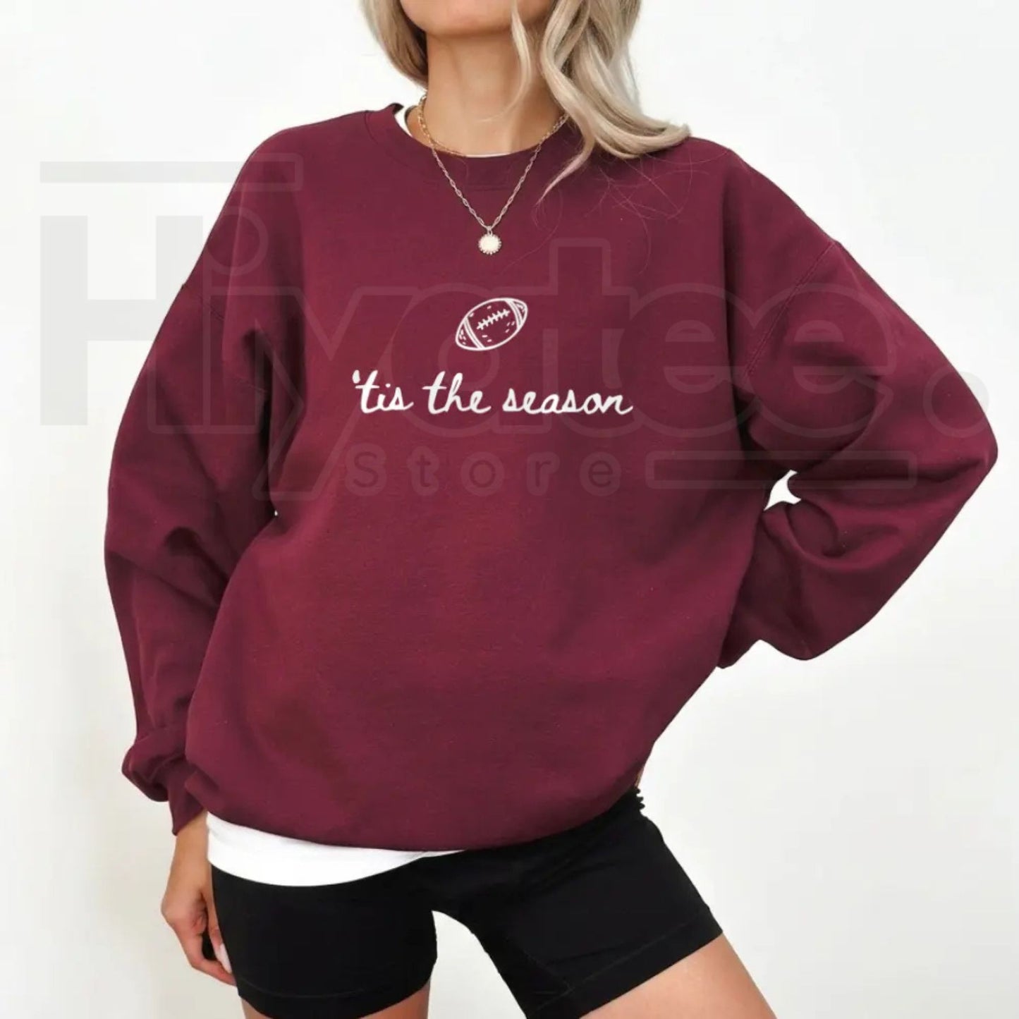 Football Season Sweatshirt – Tis The Season Game Day Crewneck, Cozy Football Mom Fall Pullover