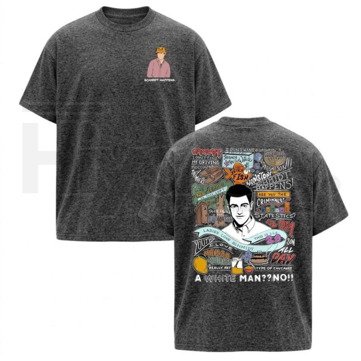 Schmidt Happens Quote T-Shirt – New Girl TV Show Vintage Graphic Tee