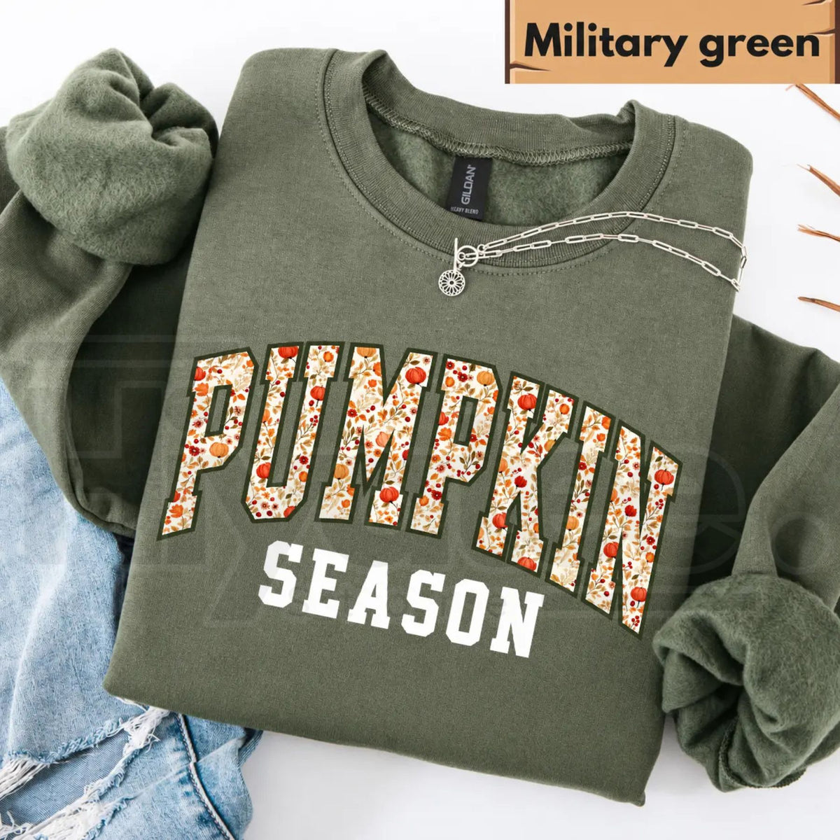 Pumpkin Season Sweatshirt – Cute Autumn Pumpkin Patch Graphic Crewneck