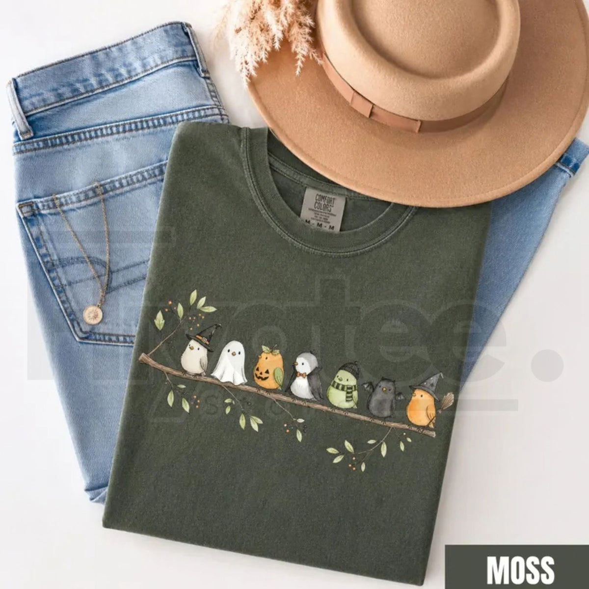 Comfort Colors Halloween Birds on a Branch Spooky Tee