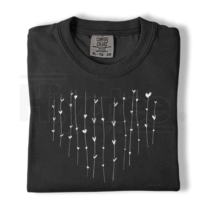 Comfort Colors® Minimalist Heart Shirt – Simple Valentine Graphic Tee, Aesthetic Love Line Art T-Shirt