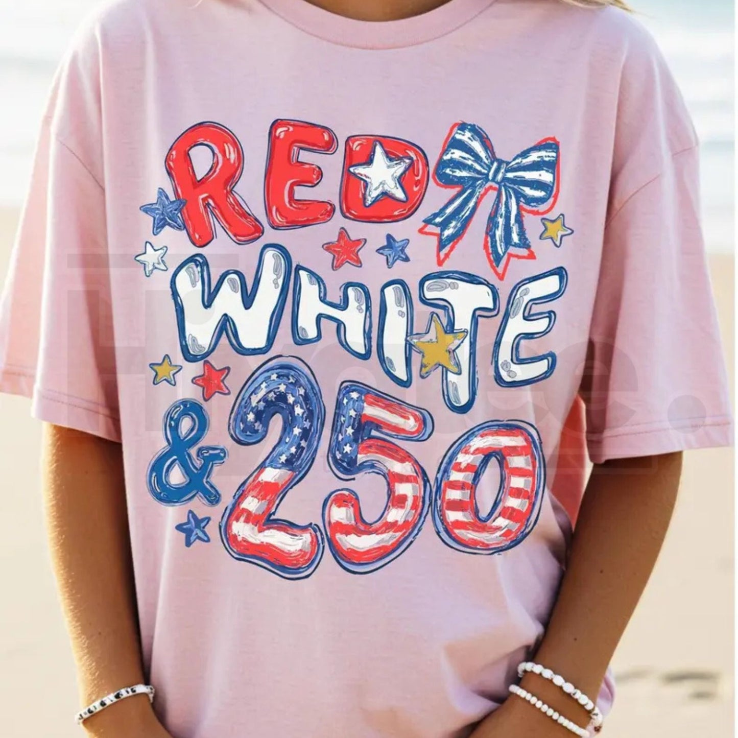 Comfort Colors® 250th Anniversary Shirt – Red White and 250 Preppy Patriotic Tee