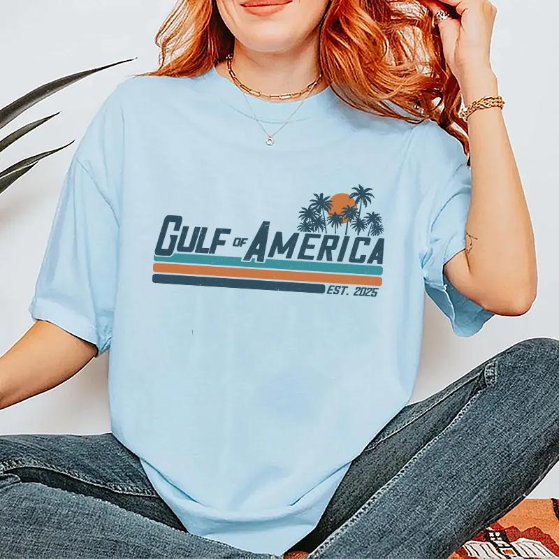 Gulffff of America Retro Stripe Full Colors T-Shirt – Bold & Vibrant Coastal Vibes!