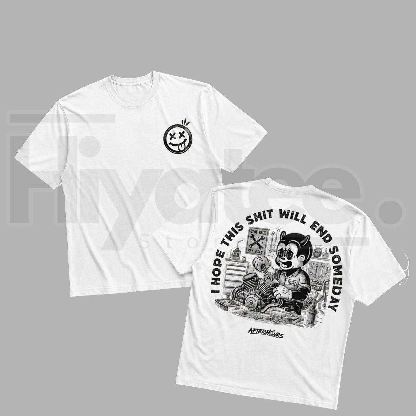 AFTERHOURS I Hope This Will End Someday Heavy Cotton T-Shirt – High Visibility Sarcastic Workwear Tee - Hiyatee