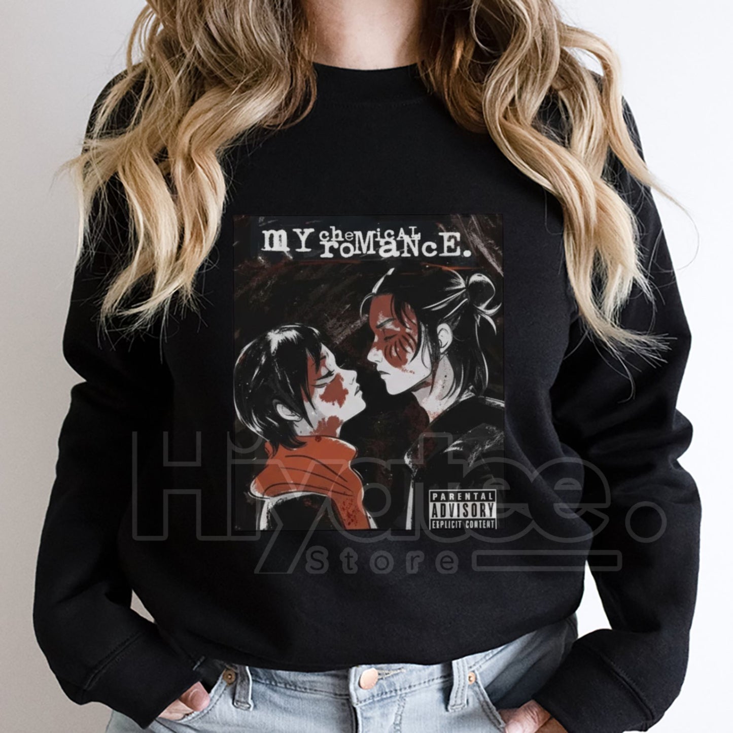 AOT Rock Band Sweatshirt: MCR Style Anime Fan Album Cover Pullover - Hiyatee