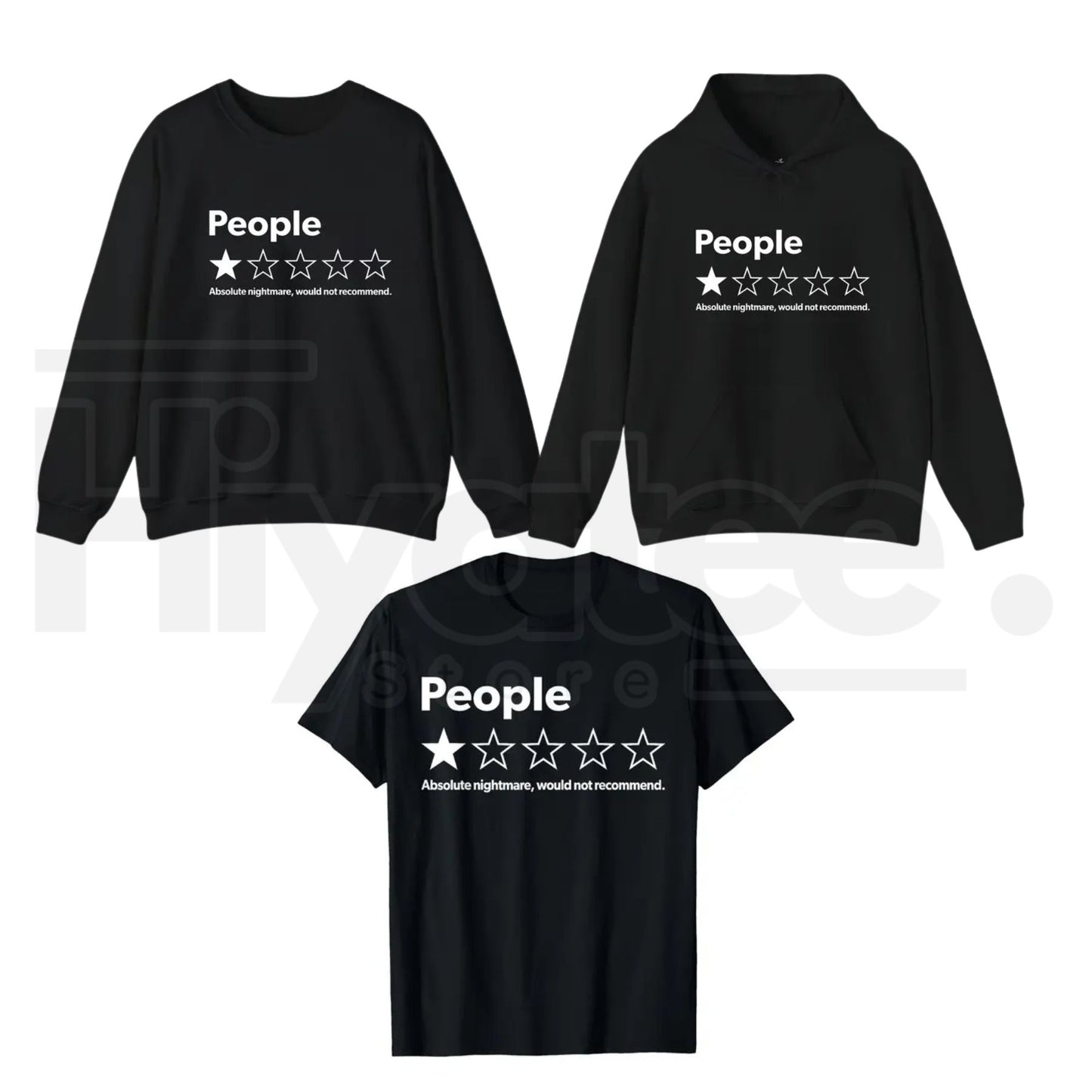 "Absolute Would" – Funny One Star Review People Graphic Top - Hiyatee