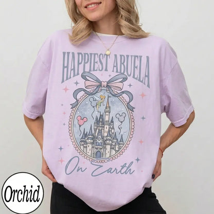Personalized Retro Happiest Mom On Earth Comfort Colors Shirt – Coquette Bow Mama Tee