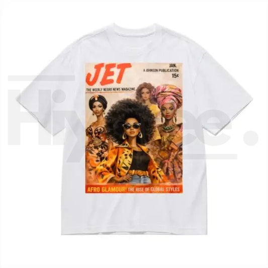 Afro Glam Vintage Graphic T-Shirt – Women’s Art Tee - Hiyatee