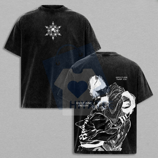 Akaza vs. Koyuki Demon Slayer T-Shirt – Vintage Washed Heavy Cotton Anime Tee - Hiyatee
