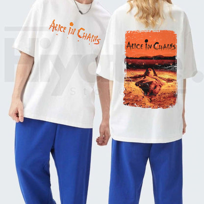 Alice in Chains Vintage Double-Sided T-Shirt – 90s Grunge Rock Band Graphic Streetwear Tee - Hiyatee