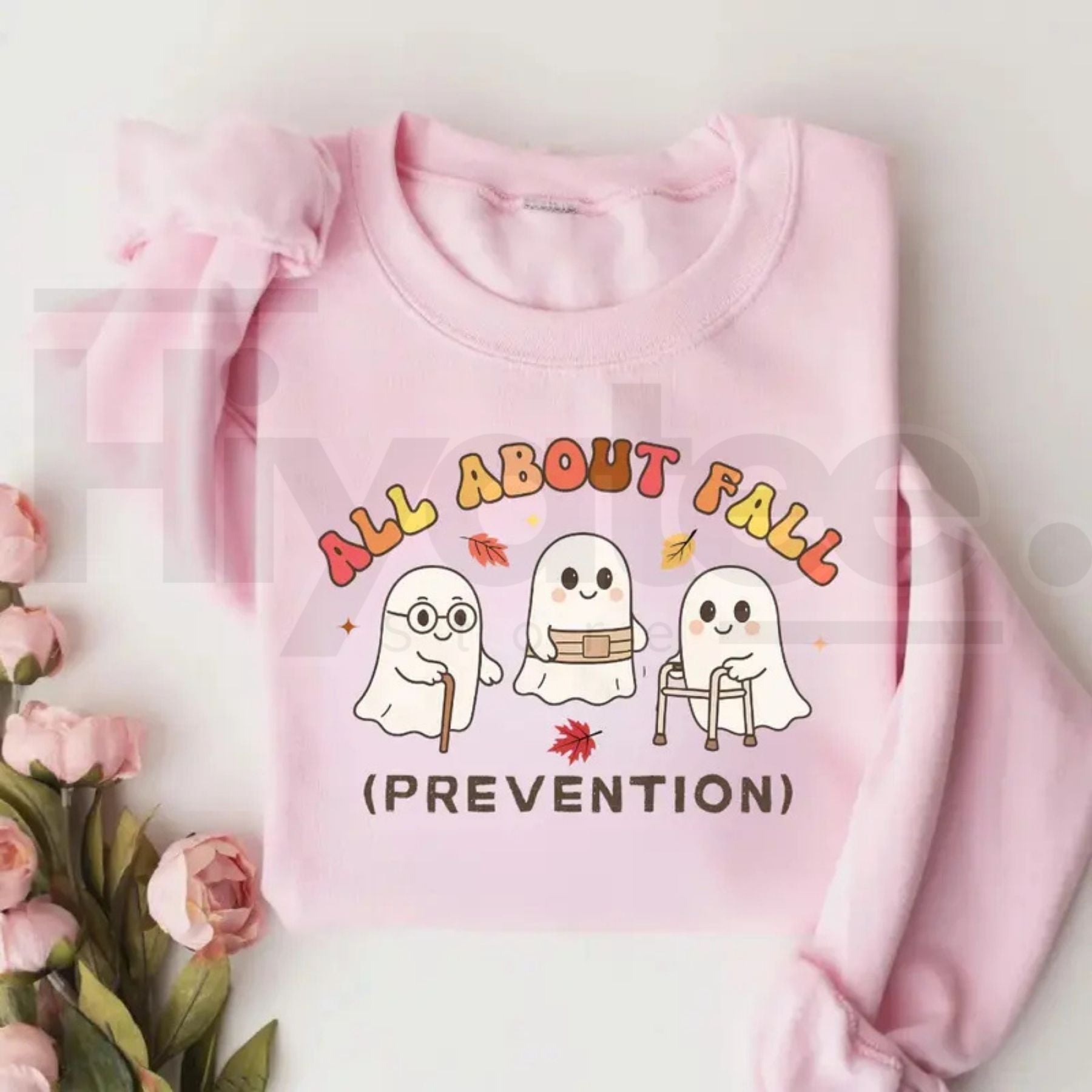 All About Fall Prevention Ghost Sweatshirt – Cute Halloween Nursing Sweater - Hiyatee