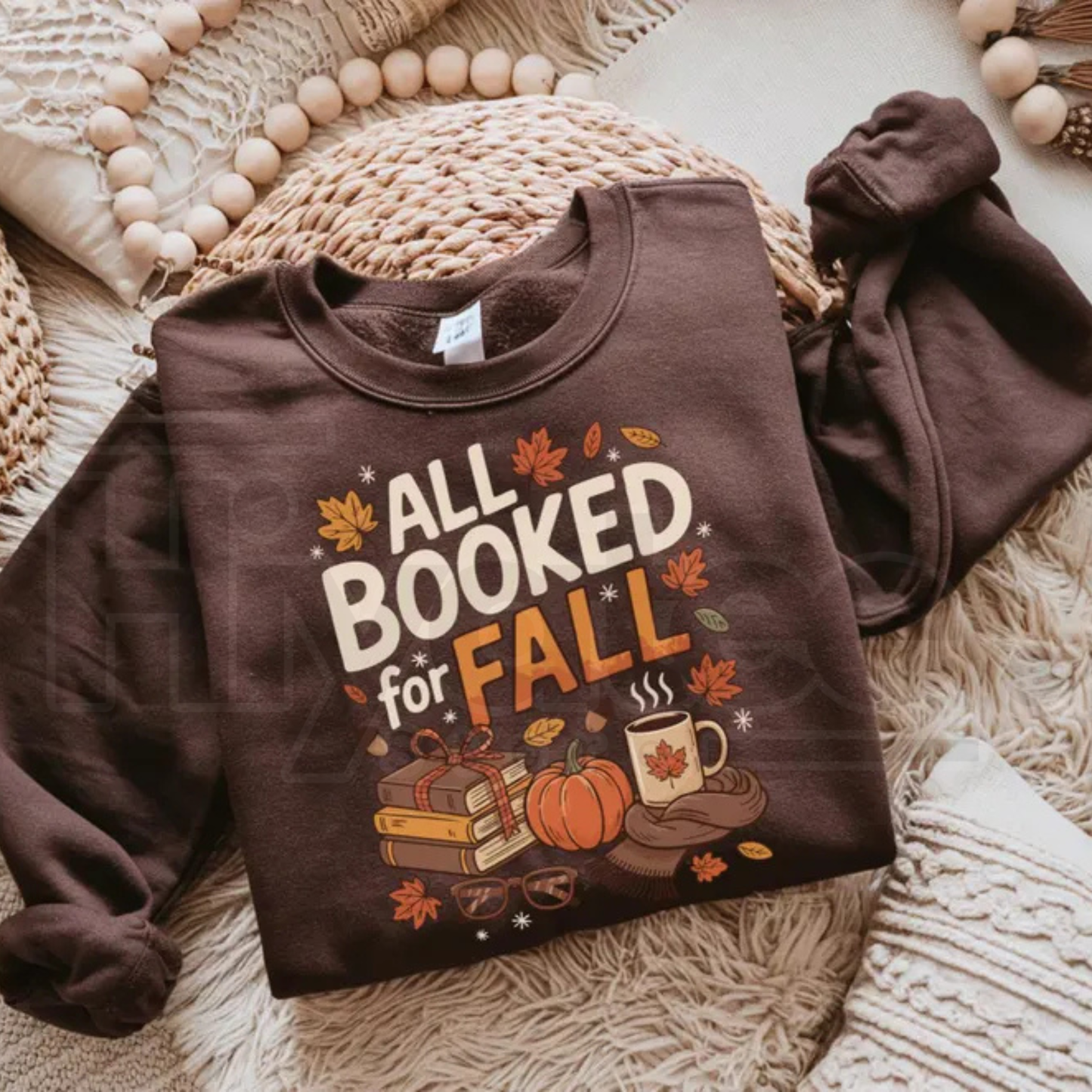 All Booked For Fall Sweatshirt – Bookish Autumn Reading Sweatshirt, Cute Book Lover Graphic Crewneck Pullover...- Hiyatee